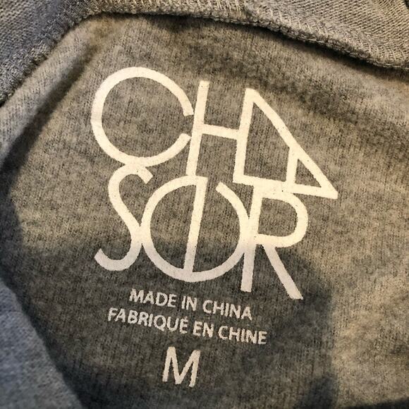 Chaser gray hooded pullover sweatshirt rainbow stripe front size Medium - Picture 8 of 14